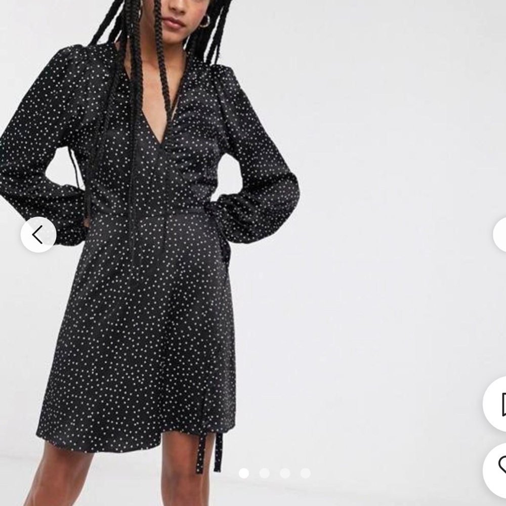 & Other Stories Mini Polka Dot Wrap Dress 0